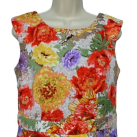 Danny and Nicole A Line Dress Floral Multicolor Size 10 - Picture 2 of 8